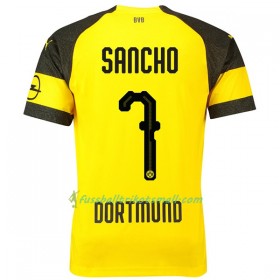 Günstige Fußballtrikots Borussia Dortmund Sancho 7 2018-2019 Kurzarm Heimtrikotsatz kaufen